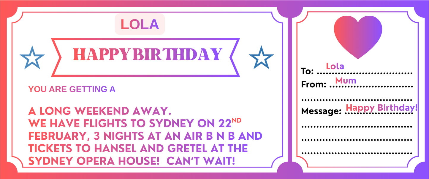 Personalised Foiled Voucher