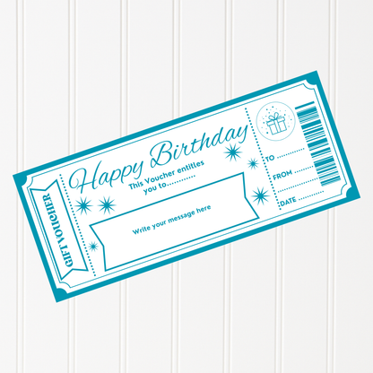 Barcode personalised Golden Ticket Voucher – Custom Gift, Experience or Surprise