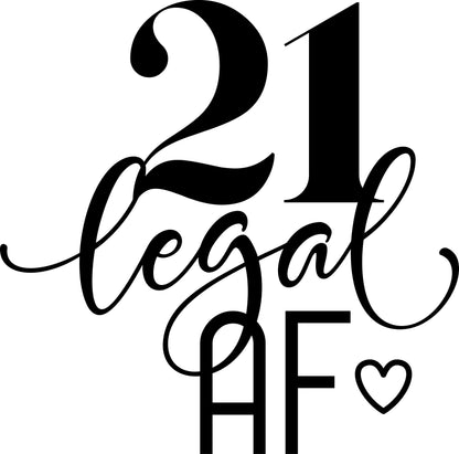 21 Legal AF Birthday card - Portrait