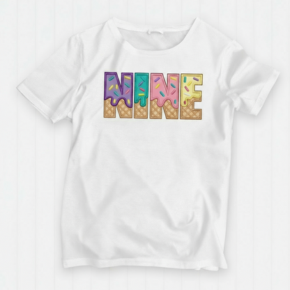 NINTH Birthday T-Shirt | Personalised Embroidered “I Am 9” Design