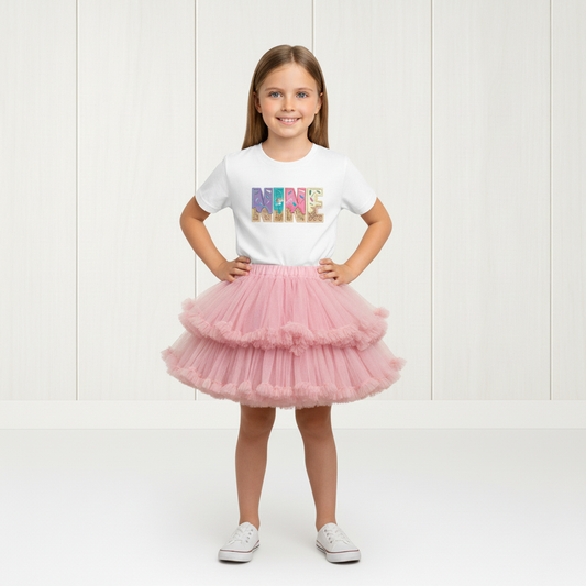 NINTH Birthday T-Shirt | Personalised Embroidered “I Am 9” Design | Kids Birthday Outfit