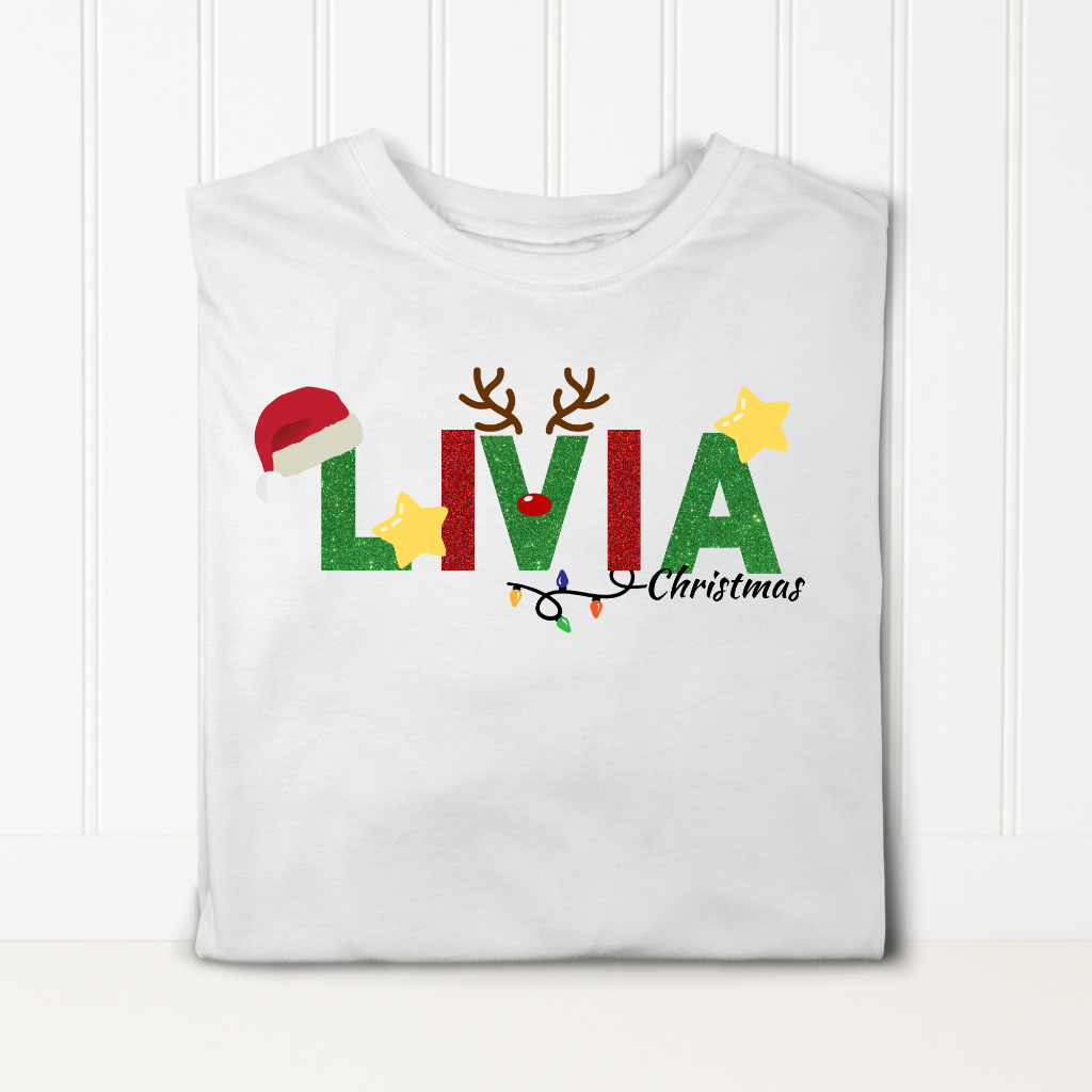 Merry Christmas T-shirt Your name or message CHRISTMAS