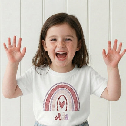 Personalised Valentine’s Day Rainbow T-Shirt | Childrens