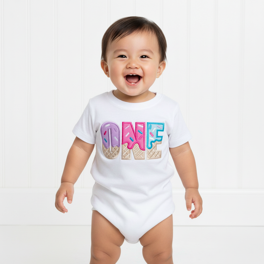 FIRST Birthday T-Shirt | Personalised Embroidered “I Am 1” Design | Kids Birthday Outfit