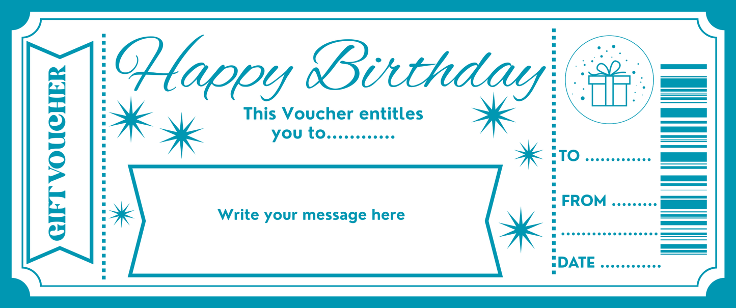 Barcode personalised Golden Ticket Voucher – Custom Gift, Experience or Surprise