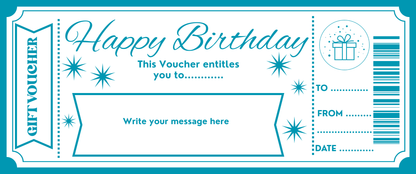 Barcode personalised Golden Ticket Voucher – Custom Gift, Experience or Surprise