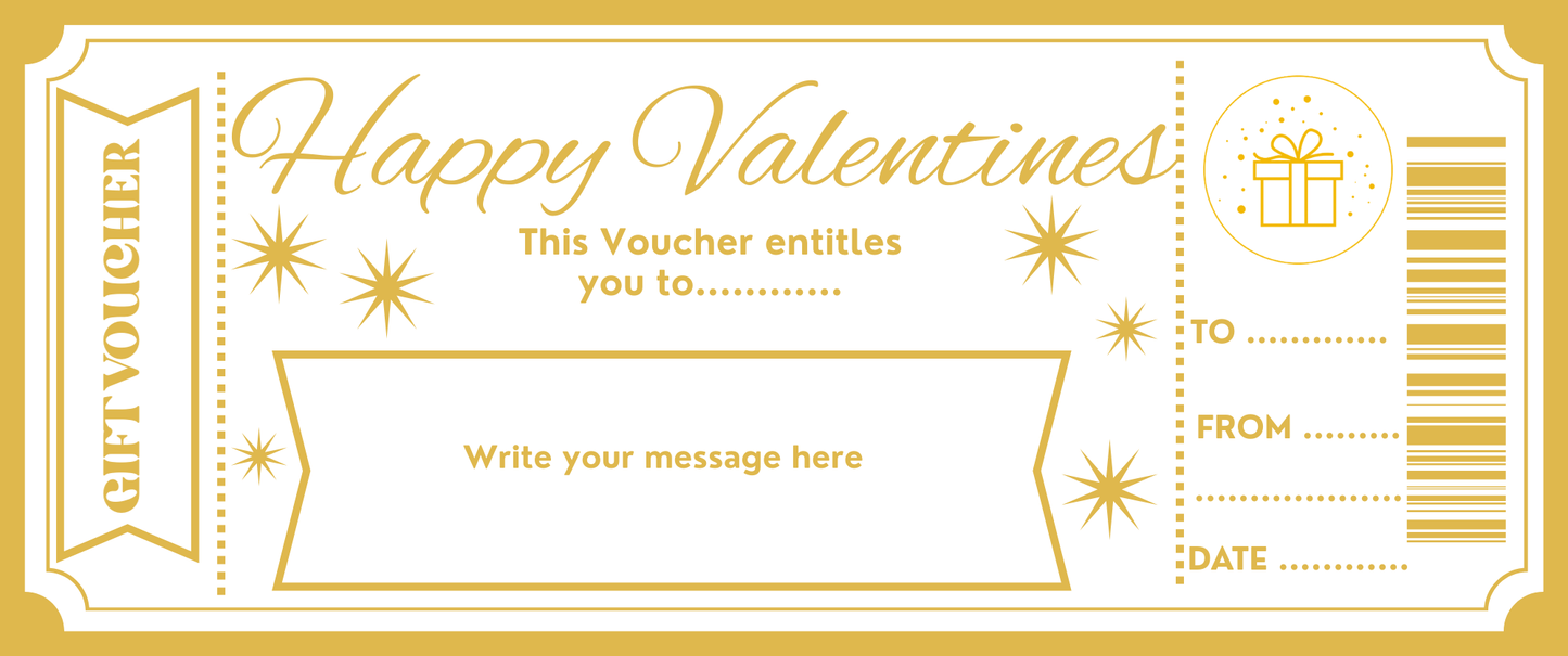 Barcode personalised Golden Ticket Voucher – Custom Gift, Experience or Surprise