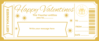 Barcode personalised Golden Ticket Voucher – Custom Gift, Experience or Surprise