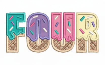 FOUR Birthday T-Shirt | Personalised Embroidered “I Am 4” Design