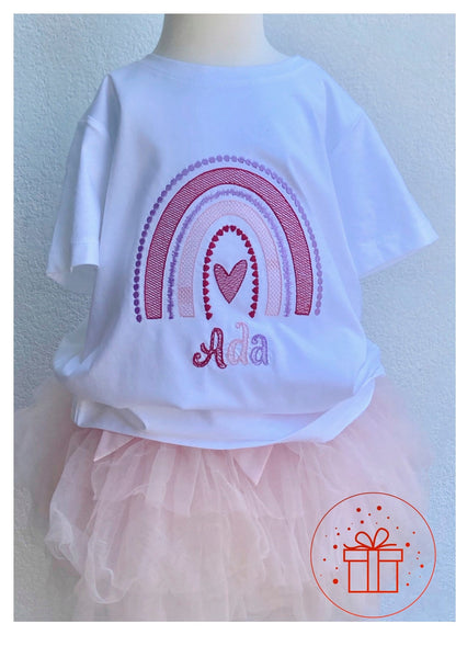 Adults Valentine t-shirts, personalised, rainbow design.  Family and matching shirts and hoodies