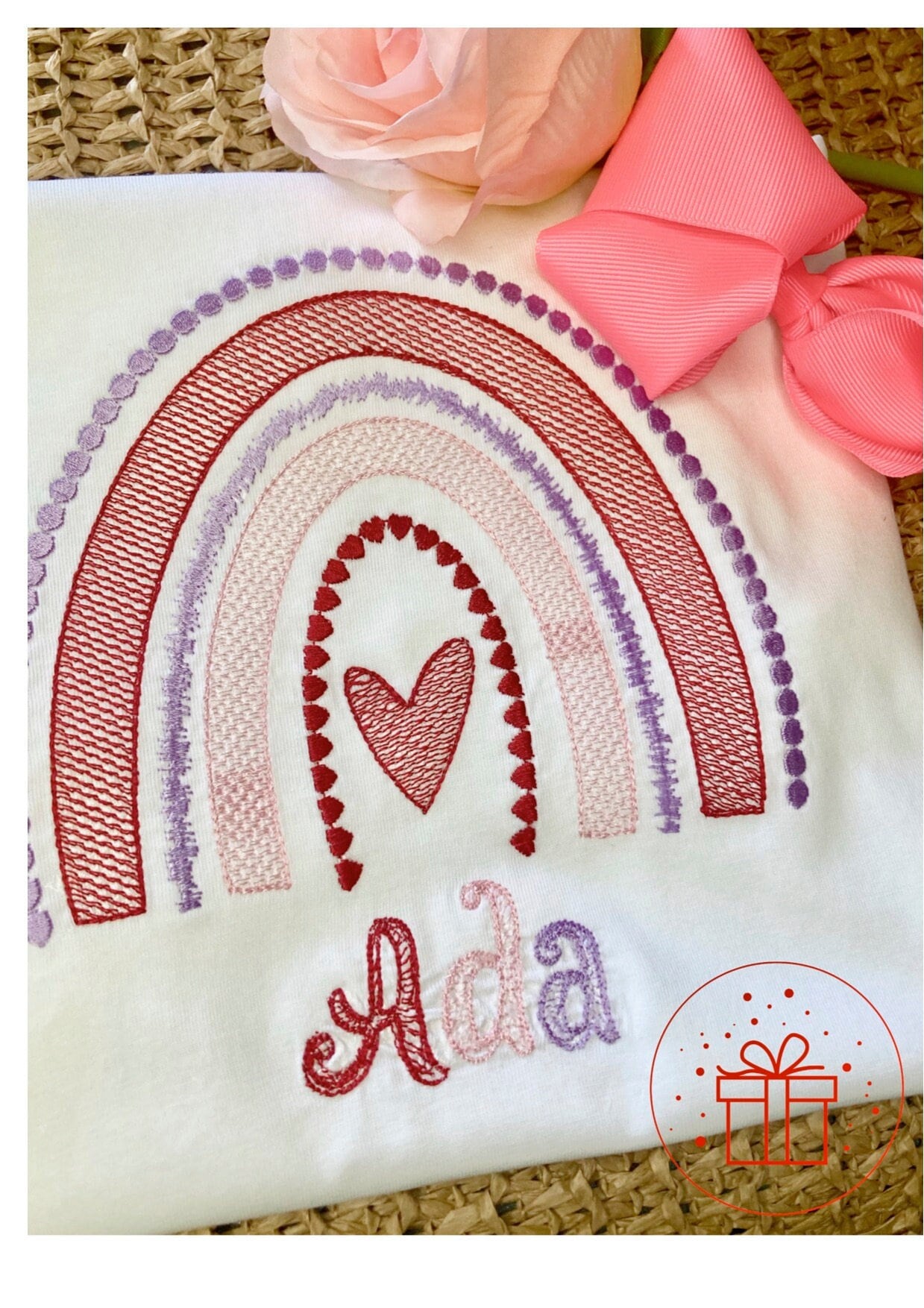 Adults Valentine t-shirts, personalised, rainbow design.  Family and matching shirts and hoodies