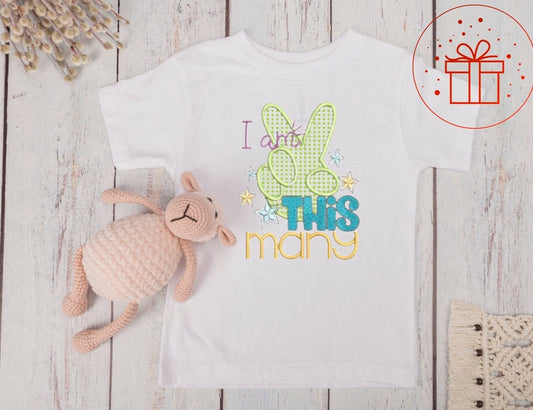 2nd Birthday T-shirt, I am this many, second, I am Two, Two, fun age specific writing, kids & family matching styles. Shirts and hoodies