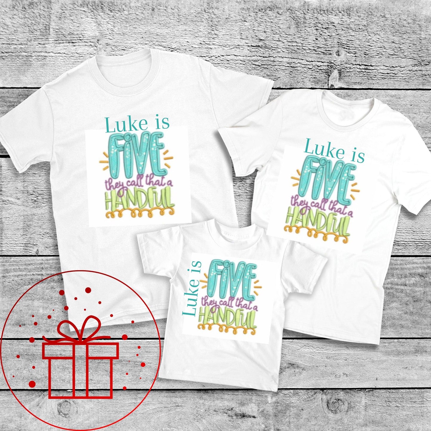 5th Birthday T-shirt,Five they call that a handful , I am five, Five, 5, fun age specific writing, kids & family matching styles.