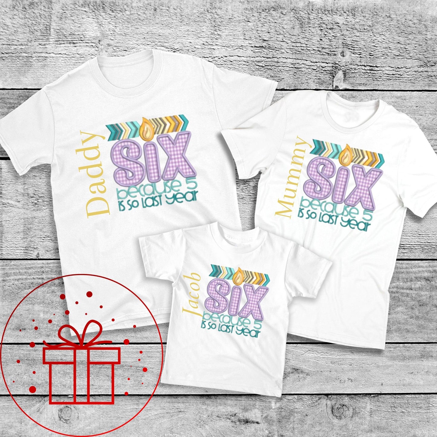 SIX- Personalised Ice cream waffle cone style T-shirt