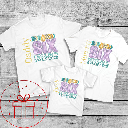 SIX- Personalised Ice cream waffle cone style T-shirt