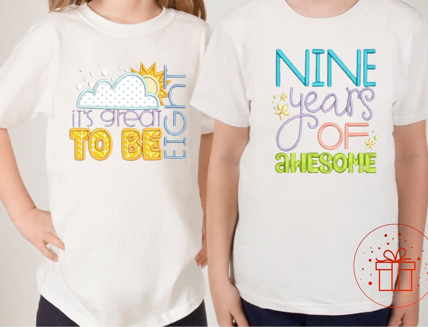 Birthday T-shirt, fun age specific writing, kids & family matching styles. Shirts and hoodies