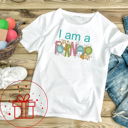 4th Birthday T-shirt, Fournado, I am four, Four, 4, fun age specific writing, kids & family matching styles.