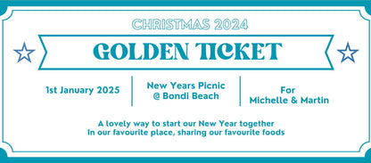 Christmas Golden Ticket, Gift Certificate, Gift Coupon, Gift Voucher, Foiled Gift Voucher, Unisex, Christmas Gift, Fathers Day, Birthday
