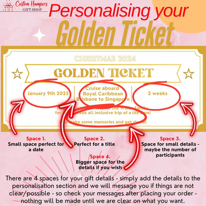 Christmas Golden Ticket, Gift Certificate, Gift Coupon, Gift Voucher, Foiled Gift Voucher, Unisex, Christmas Gift, Fathers Day, Birthday