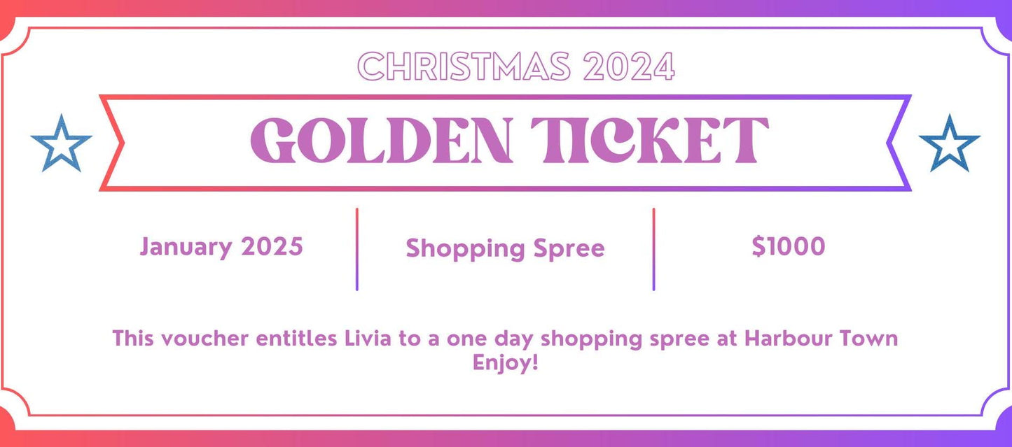 Christmas Golden Ticket, Gift Certificate, Gift Coupon, Gift Voucher, Foiled Gift Voucher, Unisex, Christmas Gift, Fathers Day, Birthday