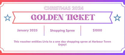 Christmas Golden Ticket, Gift Certificate, Gift Coupon, Gift Voucher, Foiled Gift Voucher, Unisex, Christmas Gift, Fathers Day, Birthday