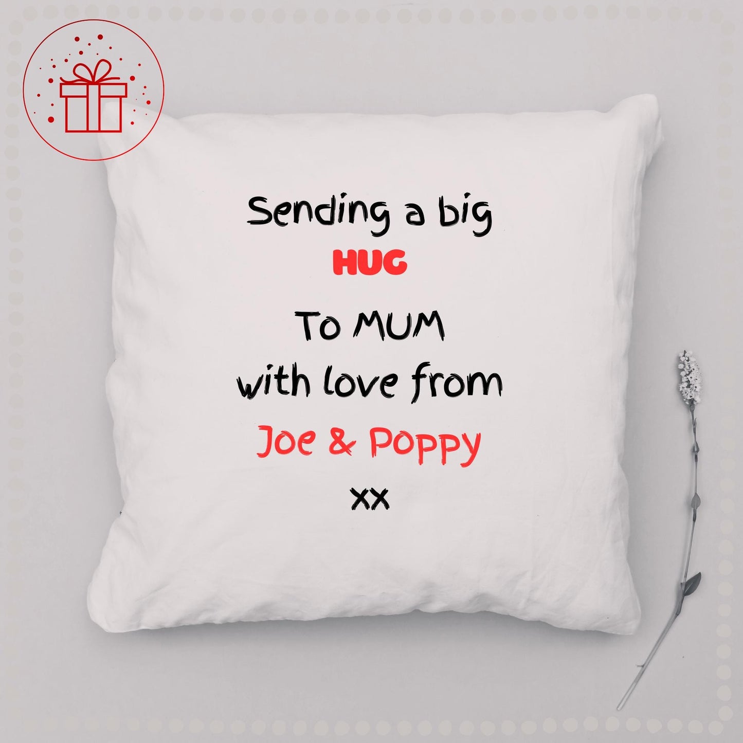 Fathers Day, Mothers Day, To Dad/Mum with love, personalised pillow, cushion