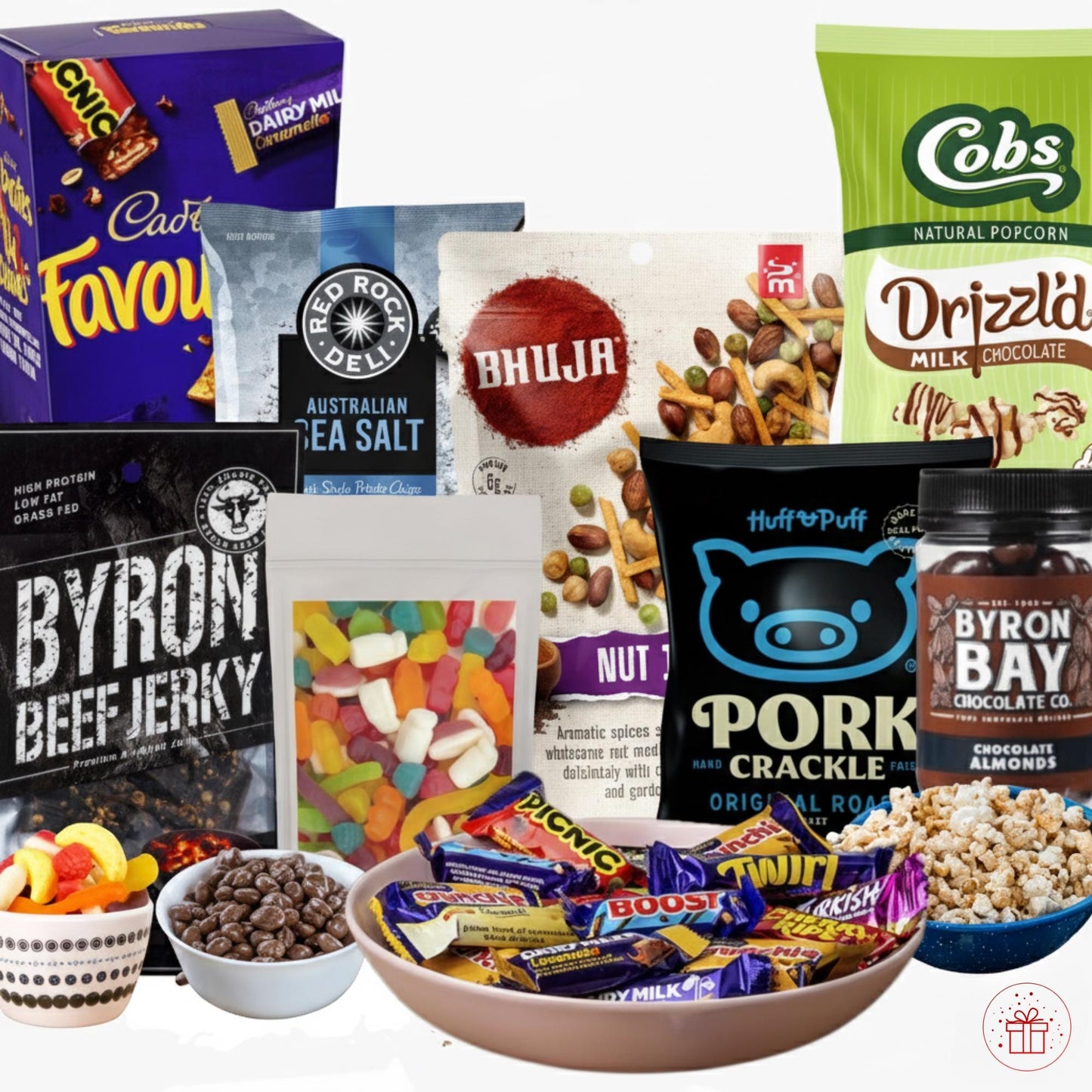 Favourite Treats Gift Hamper, Personalised Sweet and Savoury Gift Box, Chocolate, Snacks and Gourmet Treats