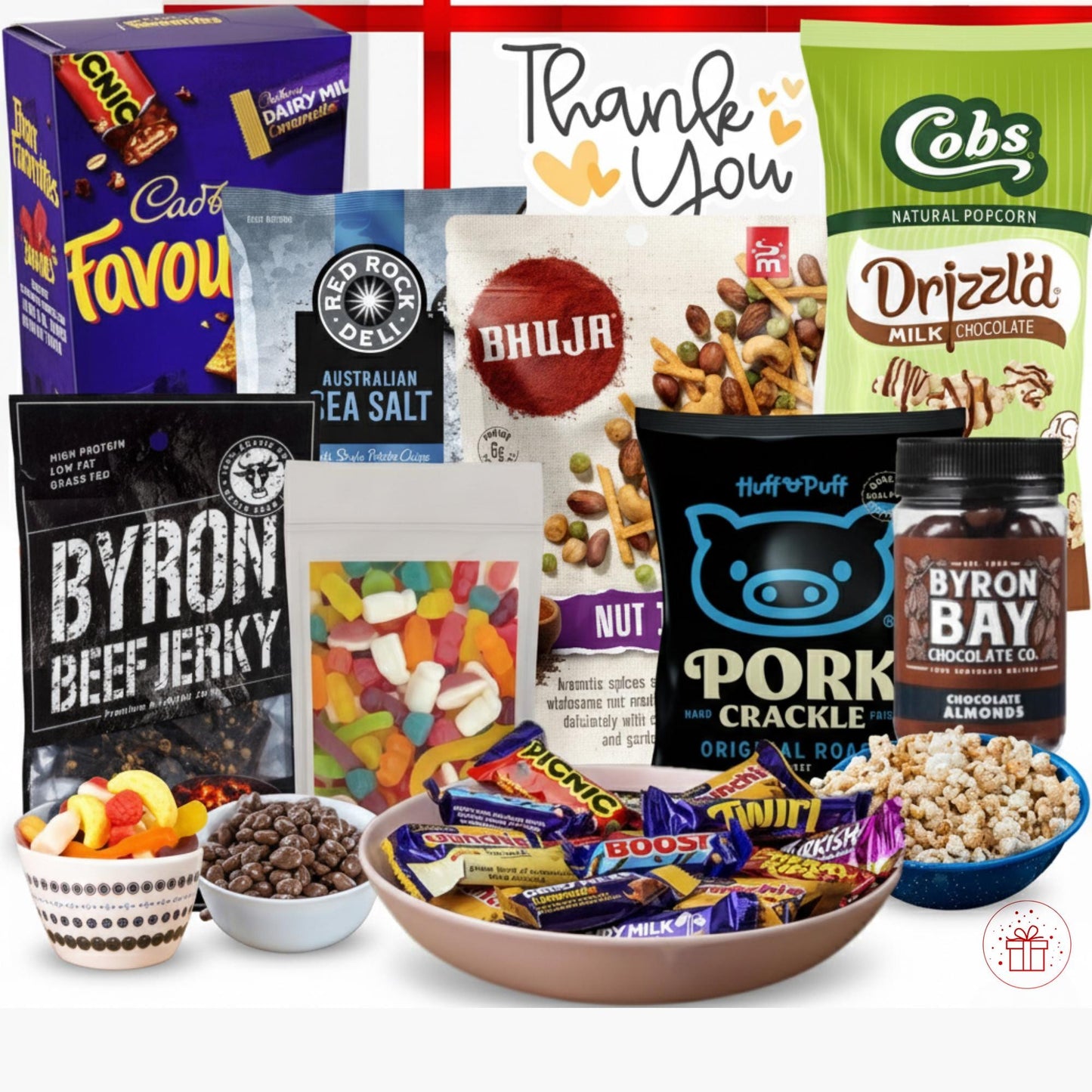 Favourite Treats Gift Hamper, Personalised Sweet and Savoury Gift Box, Chocolate, Snacks and Gourmet Treats