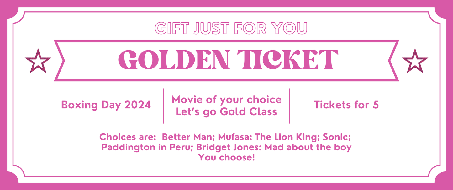 Personalised Golden Ticket Voucher – Custom Gift, Experience or Surprise