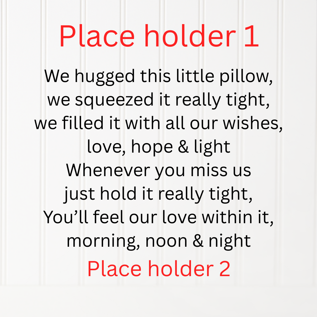 Personalised Hug cushion