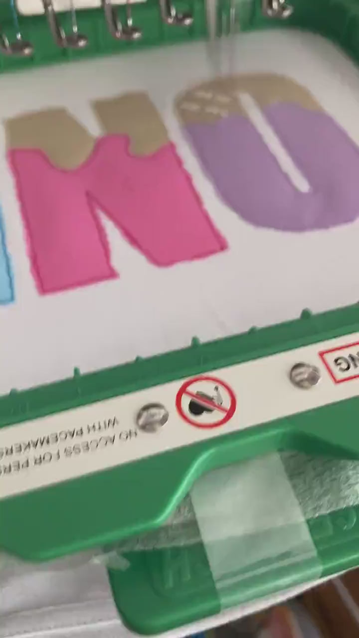 video of an embroidered t-shirt being made