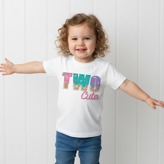 SECOND Birthday T-Shirt – I Am 2 Ice Cream Waffle Cone Design